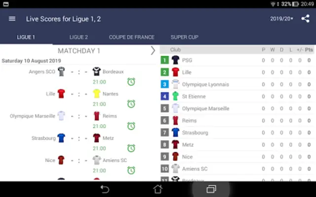 Live Scores for Ligue 1 France android App screenshot 4